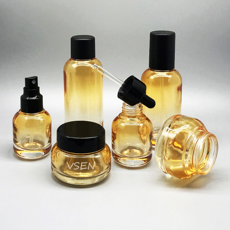 新款hth.com24k hth.com玻璃瓶套装定制120ml乳液按(图3)